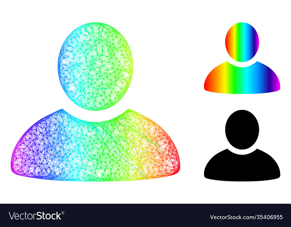 Spectral net mesh gradient man icon vector image Spectral net mesh gradient man icon