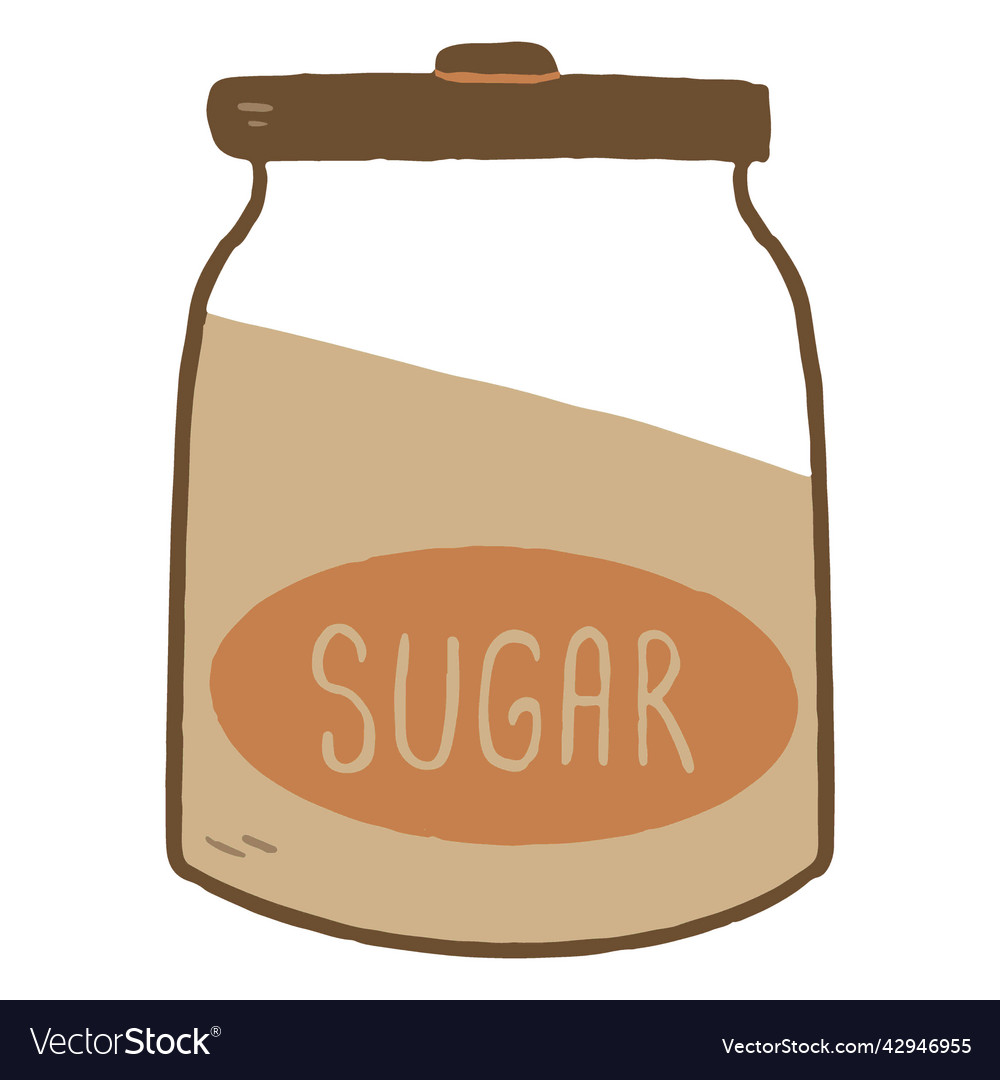 Sugar jar flat high quality Royalty Free Vector Image