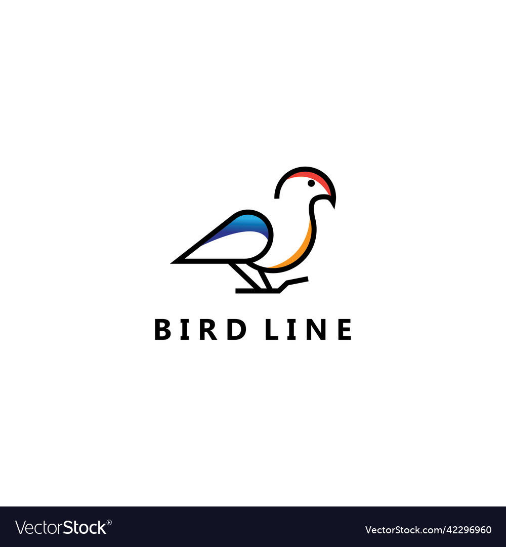 Bird logo line design Vector Image Bird logo line design