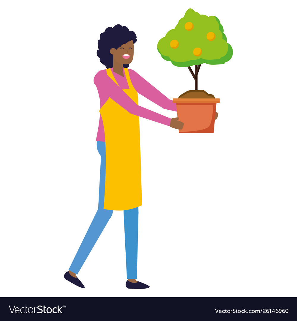 Gardener woman work gardening design