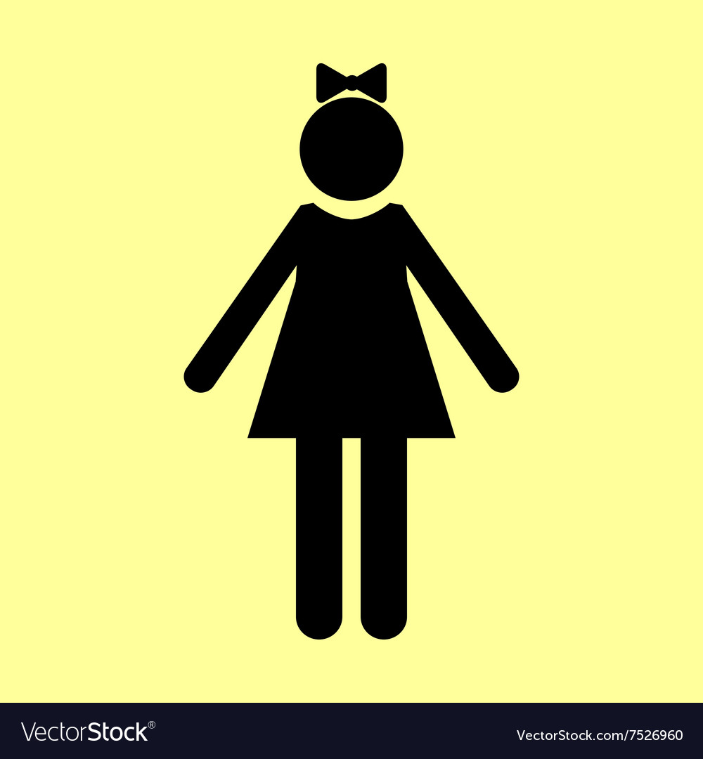 Girl sign flat style icon Royalty Free Vector Image