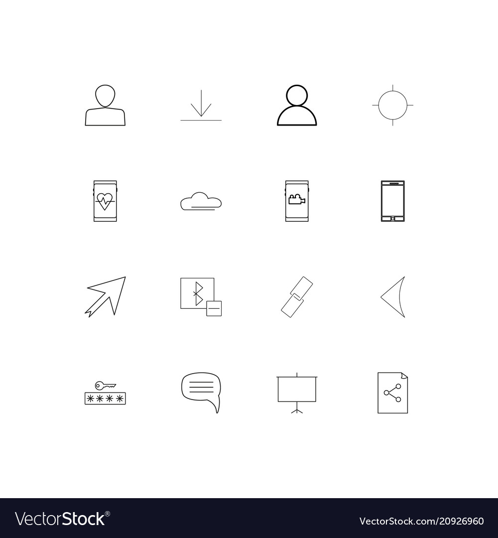 Internet of things linear thin icons set outlined