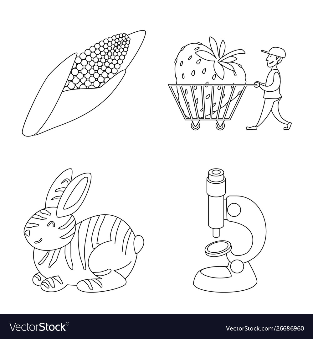 Isolated object genetic and science symbol set vector image Isolated object genetic and science symbol set
