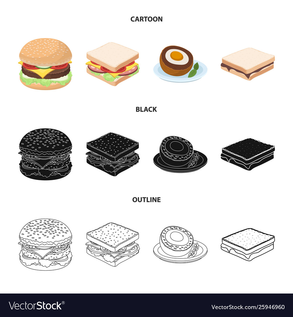 Isolated object sandwich and wrap icon set