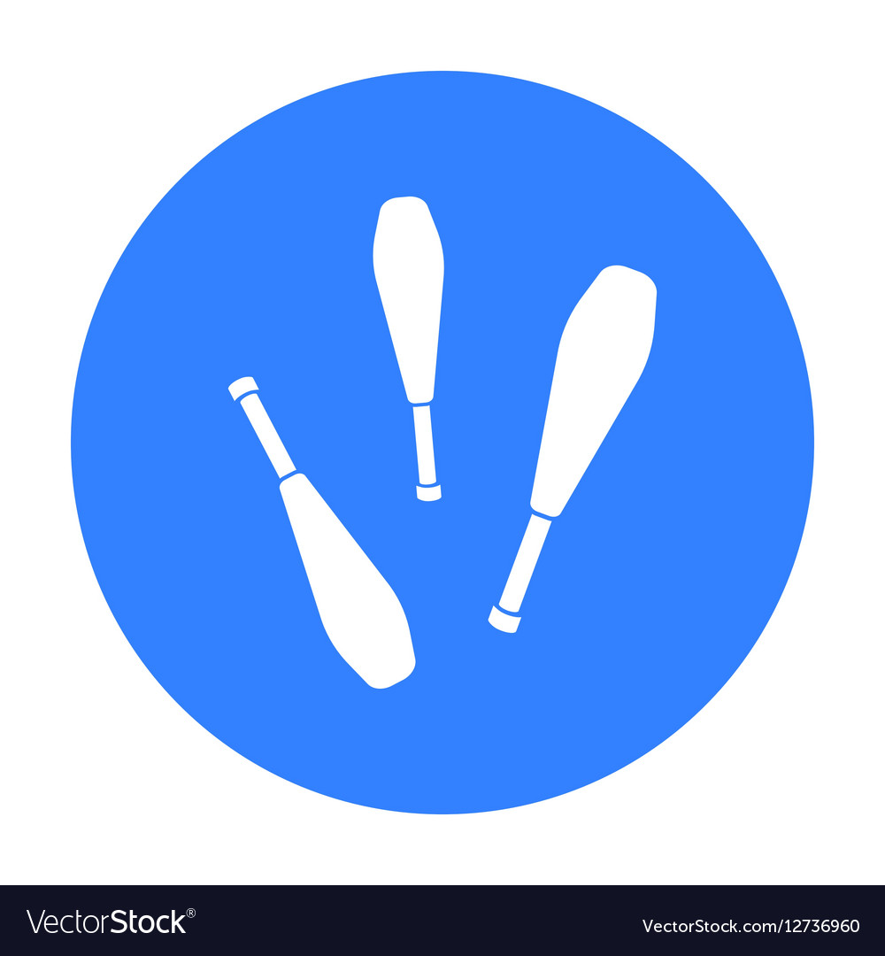 Juggling clubs icon in black style isolated Vector Image