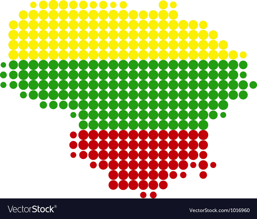 Map and flag of lithuania