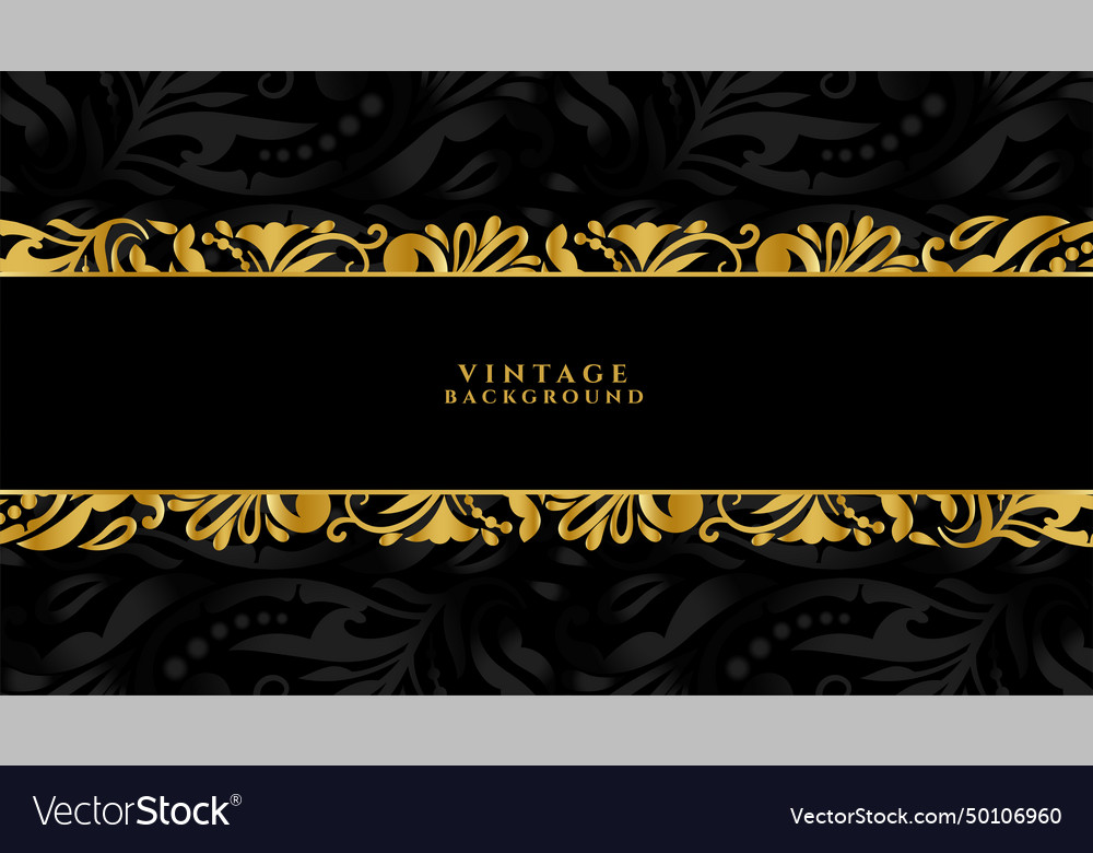 Retro style floral border dark background