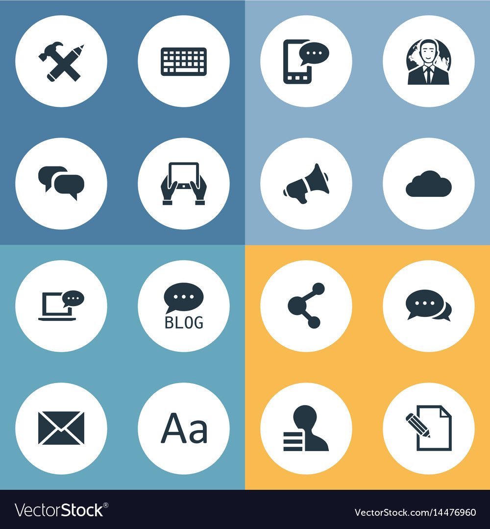 Set of simple blogging icons
