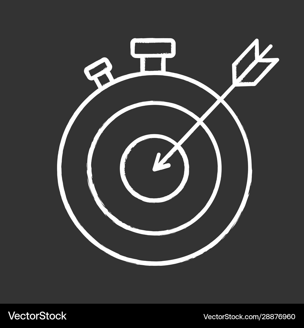 Smart Goal Target Chalk Icon Royalty Free Vector Image