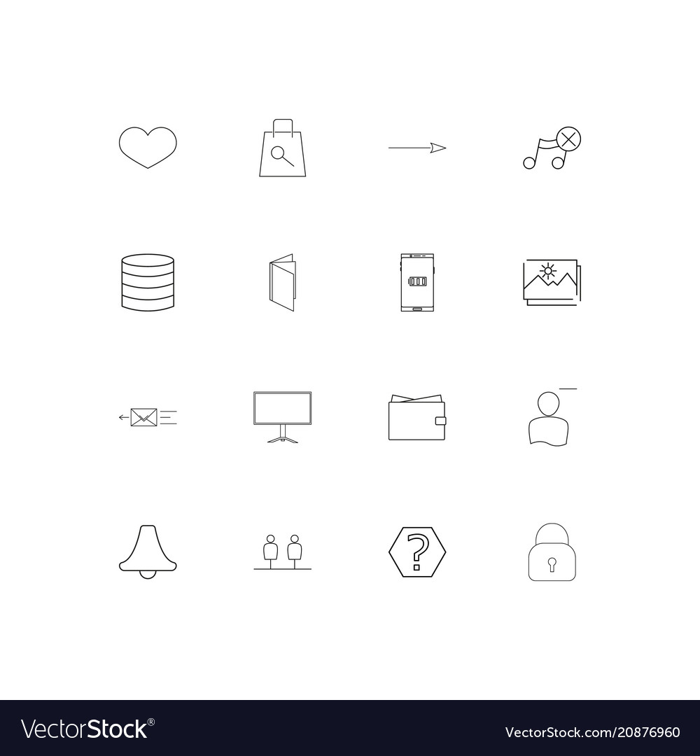 Web linear thin icons set outlined simple