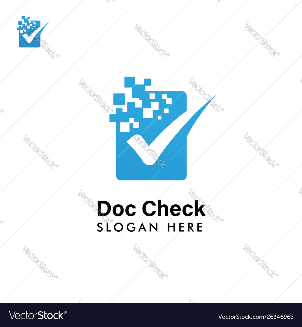 Check document logo template design doc Vector Image Check document logo template design doc