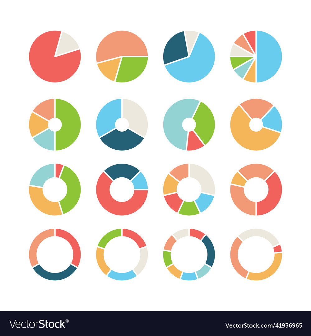Circle section round chart wheel circular hub vector image Circle section round chart wheel circular hub