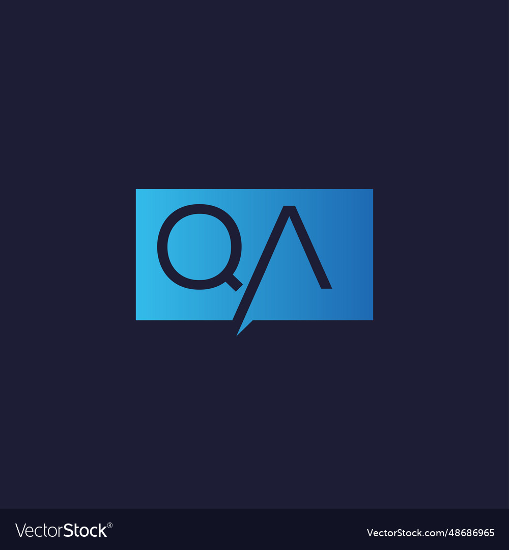 Creative initial letter qa square logo design