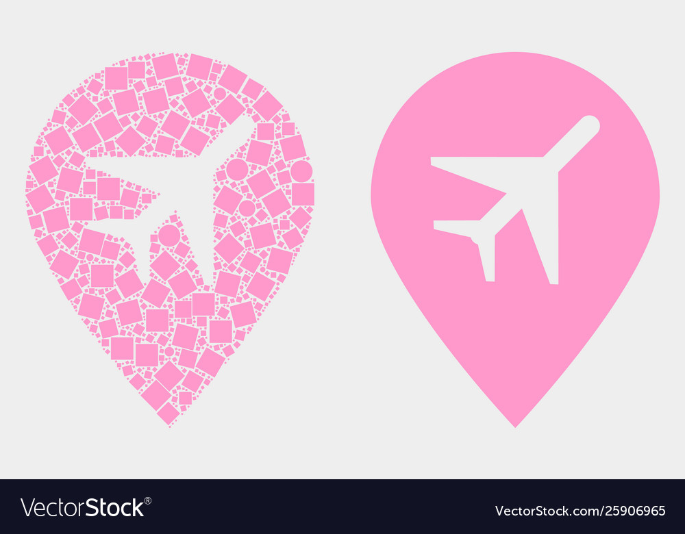 Dot and flat airport map marker icon Vector Image Dot and flat airport map marker icon
