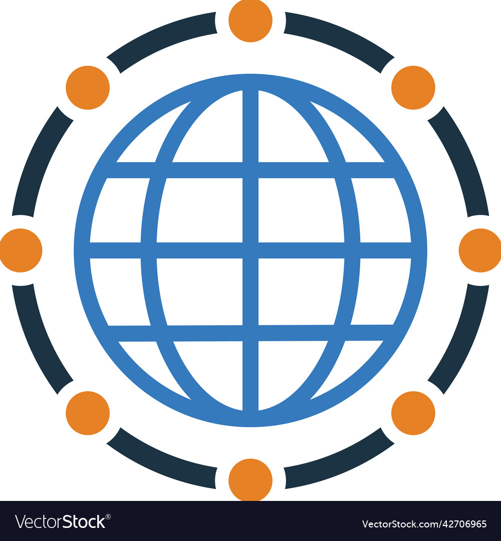 Global big data icon simple editable design