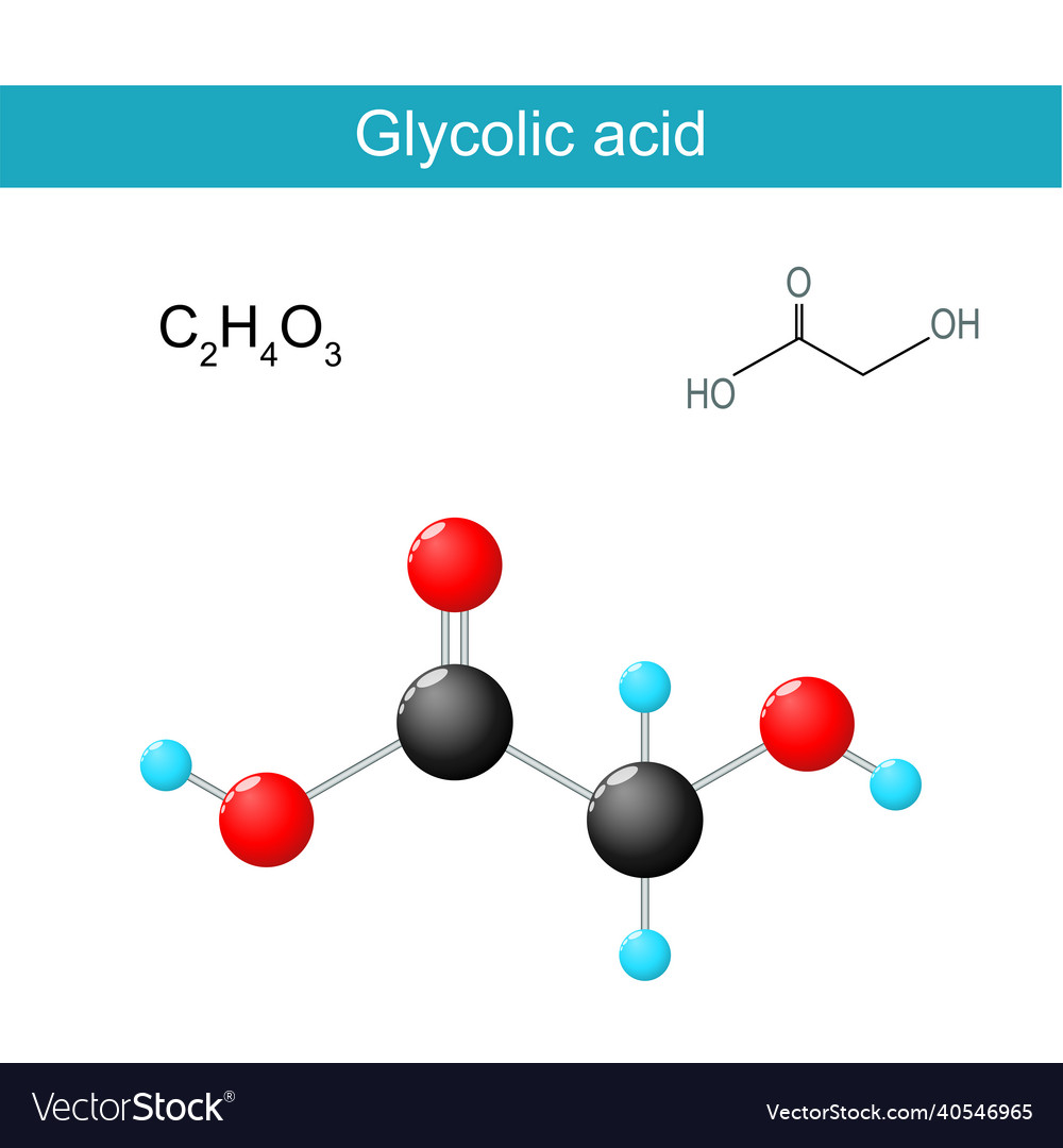 Glycolic acid molecular formula Royalty Free Vector Image