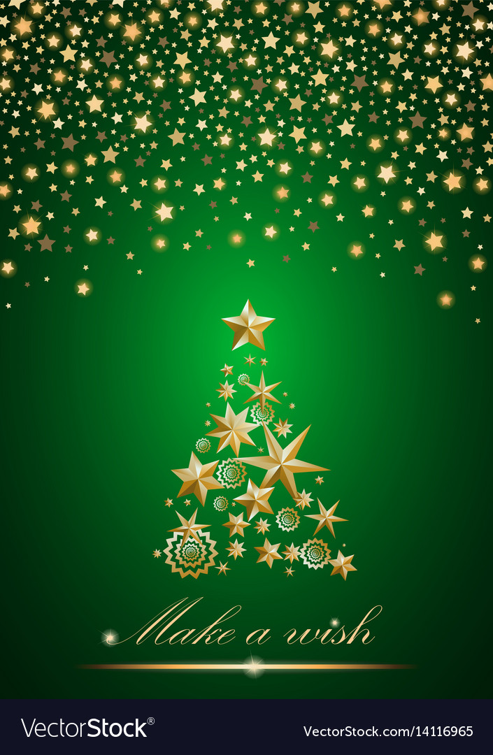 Golden Star Weihnachtsbaumkarte