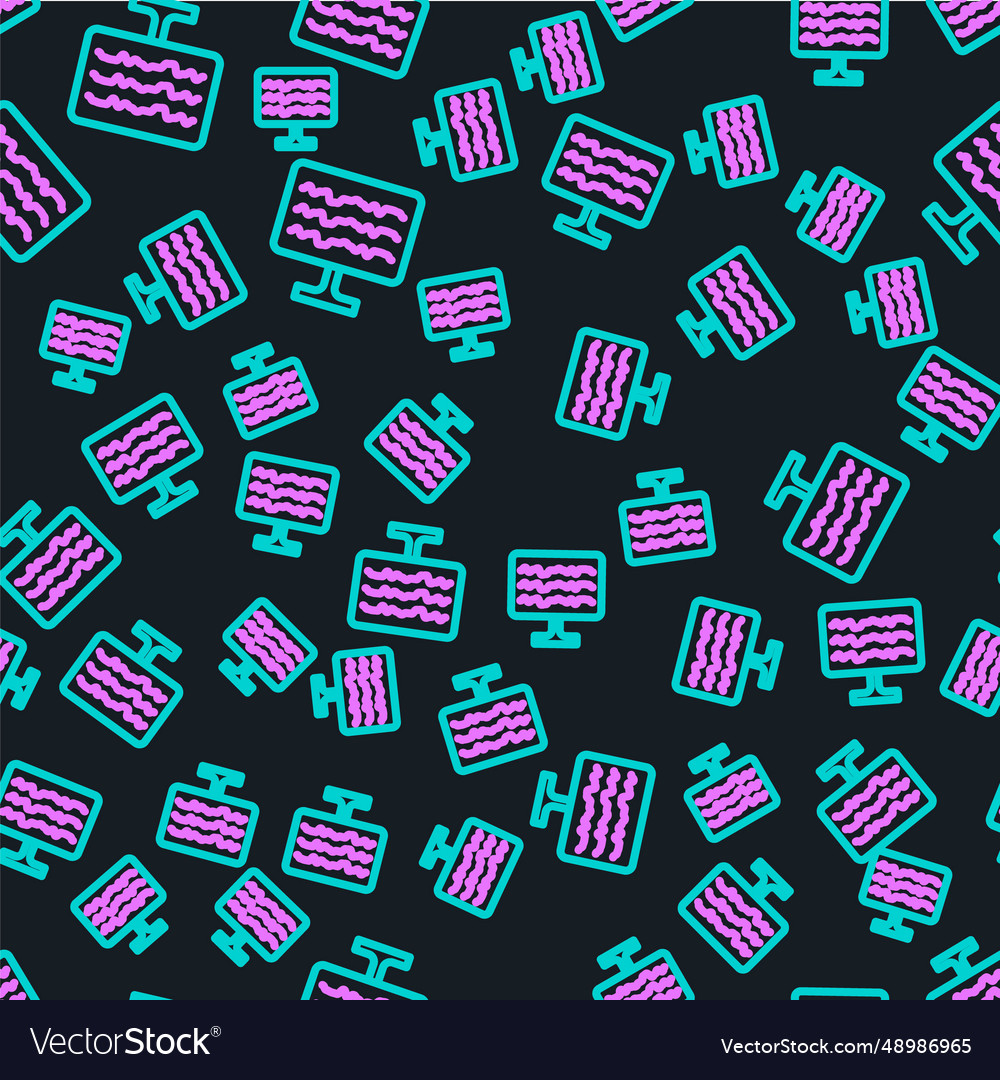 Line encephalogram icon isolated seamless pattern