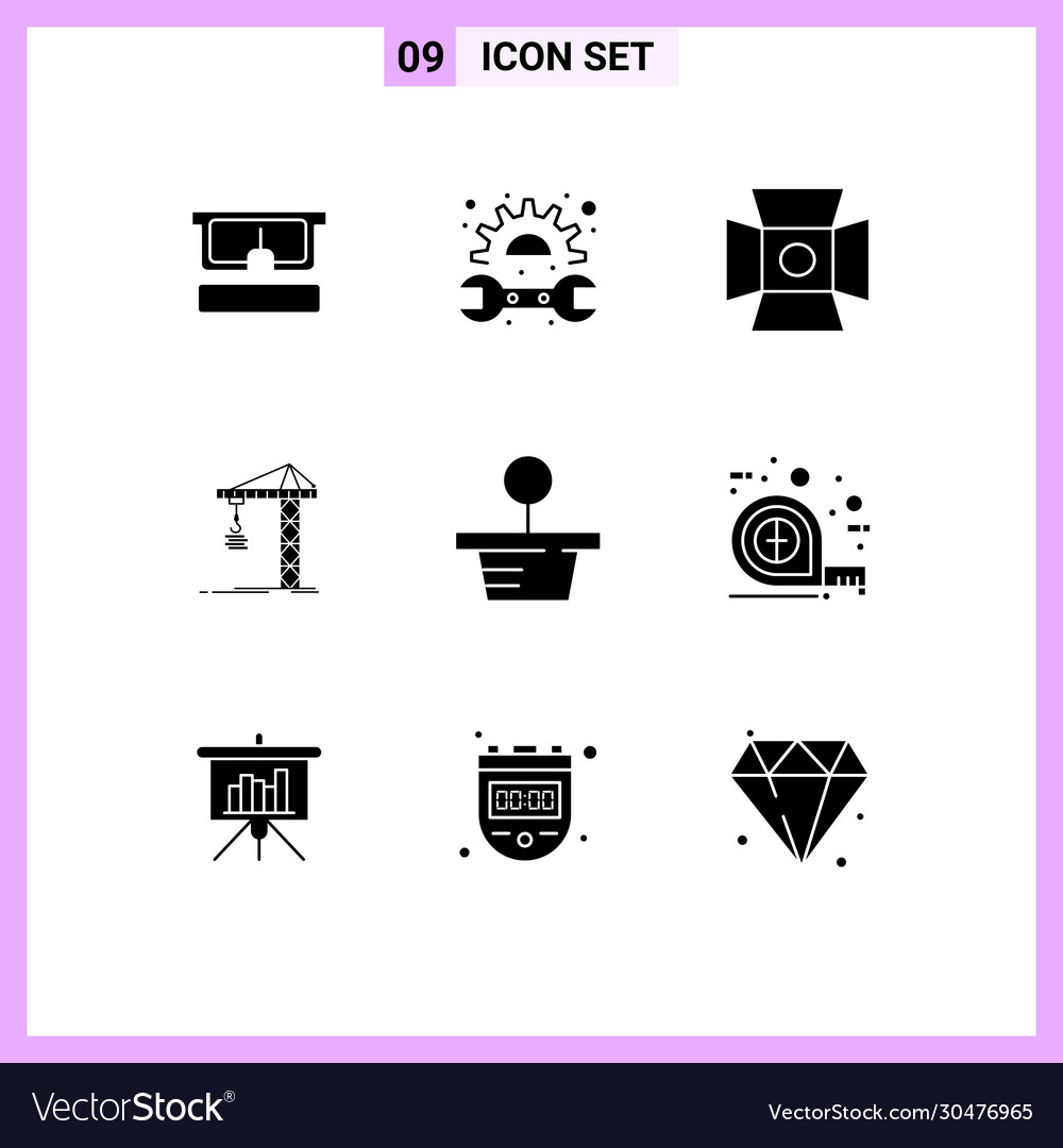 Modern set 9 solid glyphs and symbols