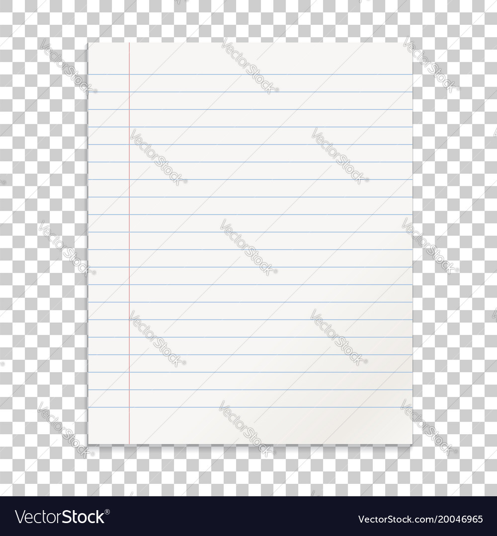 Realistic line paper note on isolated background