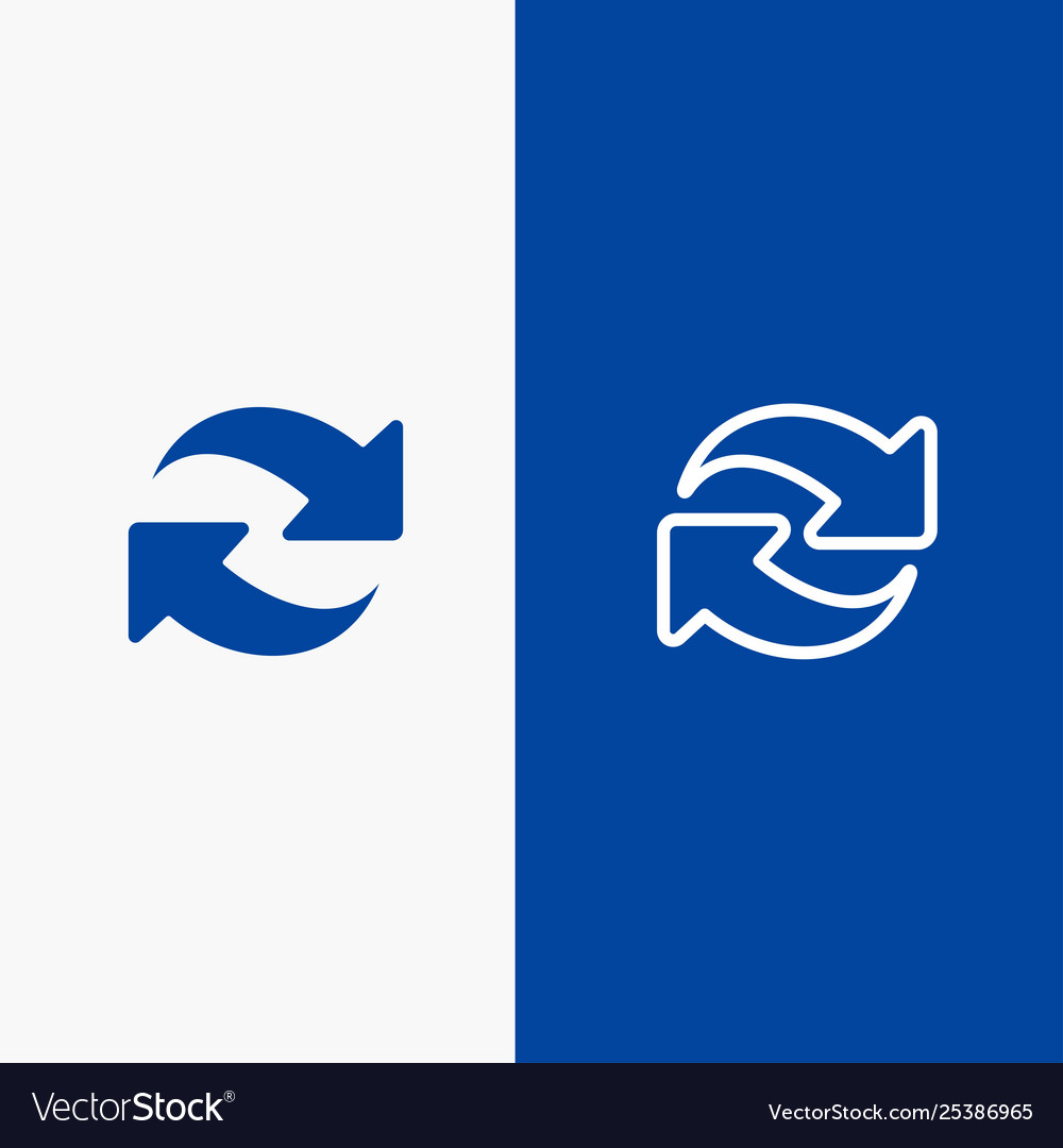 Refresh reload rotate repeat line and glyph solid vector image Refresh reload rotate repeat line and glyph solid