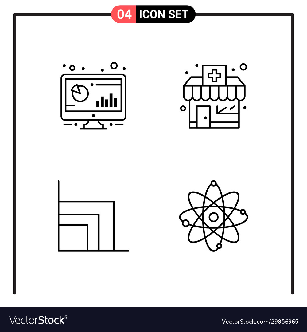 Set 4 line style icons for web and mobile vector image Set 4 line style icons for web and mobile