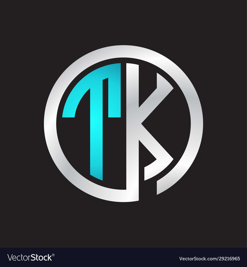 Tk initial logo linked circle monogram