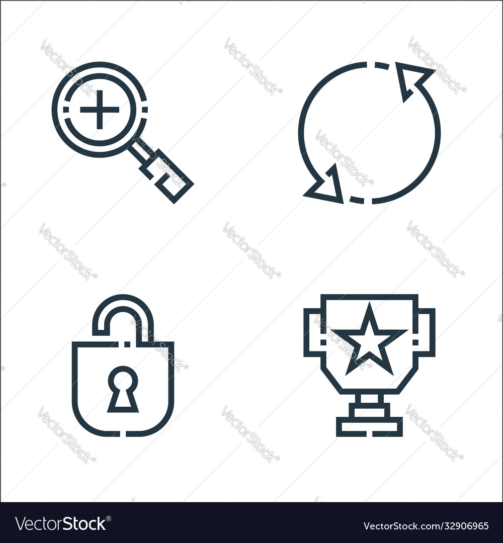 Web essentials line icons linear set quality vector image Web essentials line icons linear set quality