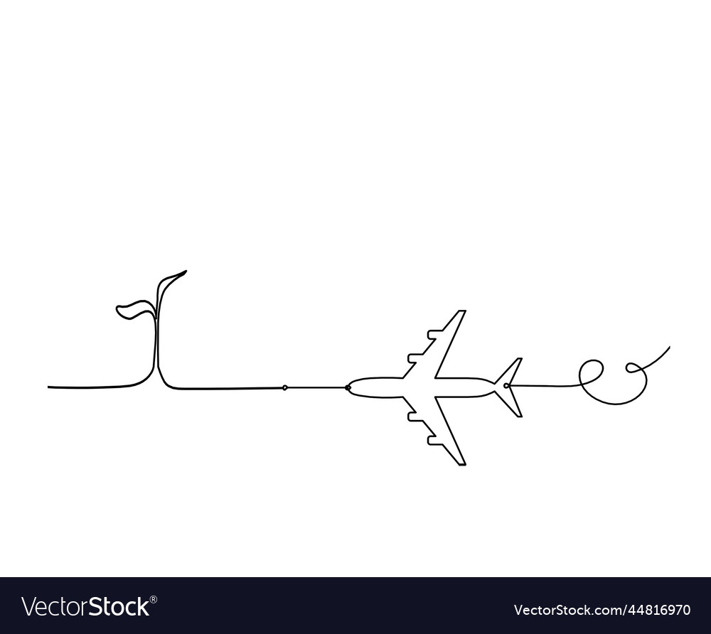 Abstract tree with plane as line drawing