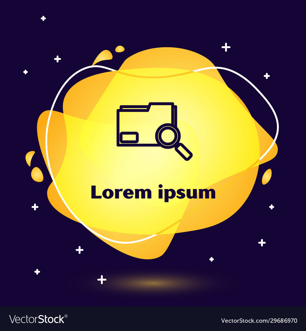 Black line search concept with folder icon vector image Black line search concept with folder icon