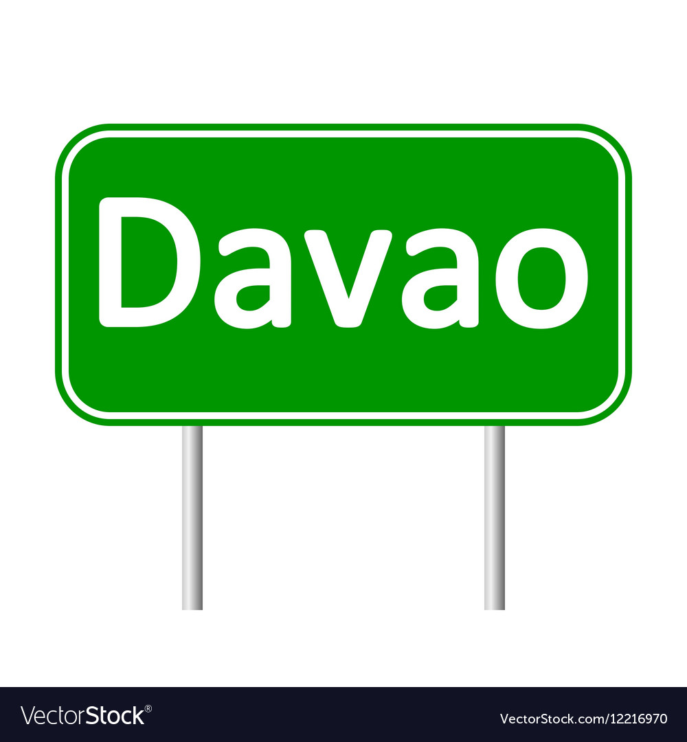 Davao road sign Royalty Free Vector Image - VectorStock