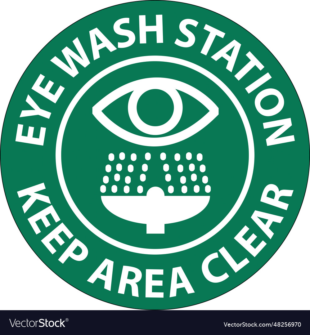 Floor sign eye wash station - keep area clear