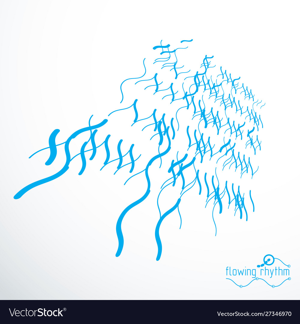 Flowing stripes abstract wave lines for use vector image Flowing stripes abstract wave lines for use