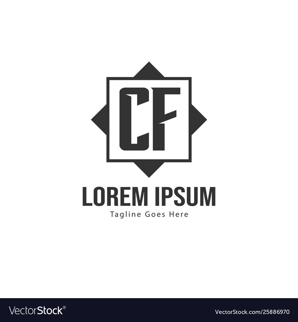 Initial cf logo template with modern frame
