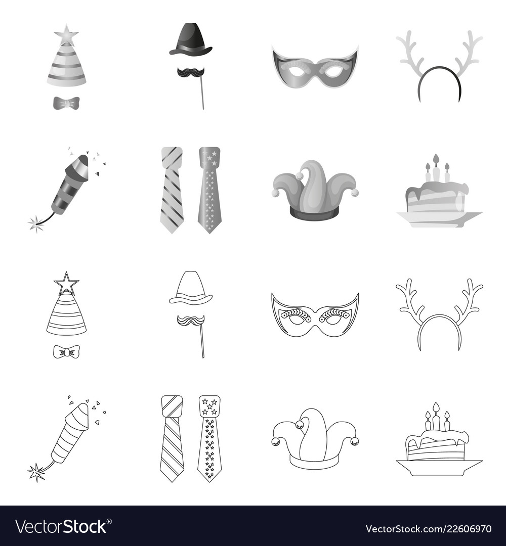 Isolated object of party and birthday icon set