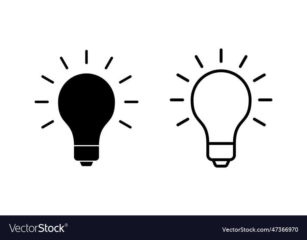 Lamp icon set light bulb idea symbol Vector Image Lamp icon set light bulb idea symbol