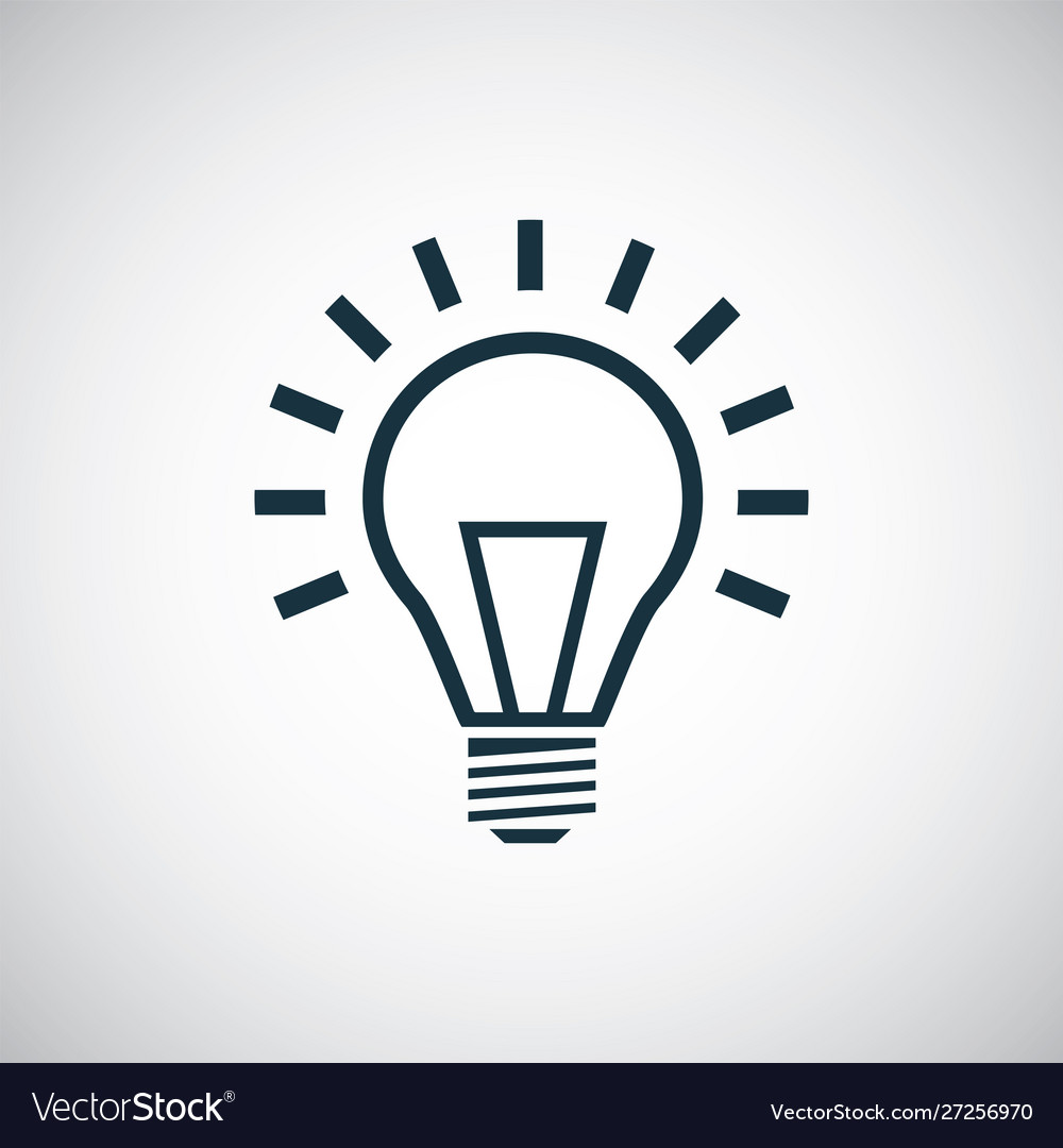 Light bulb icon for web and ui on white background