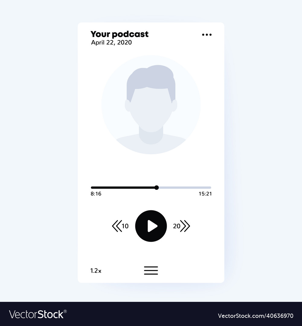 Podcast app mobile ui minimal design