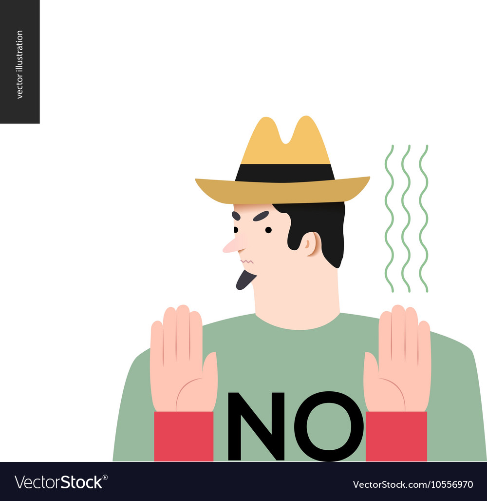 Refusing Man with NO Sign