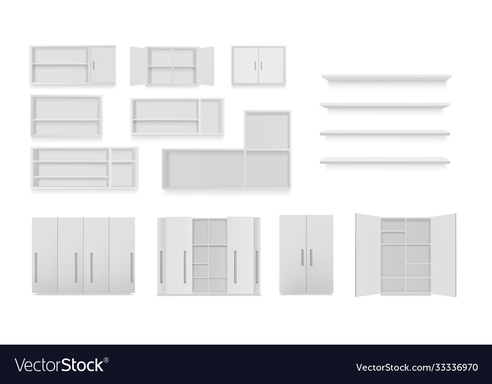 Set cabinets isolated on white