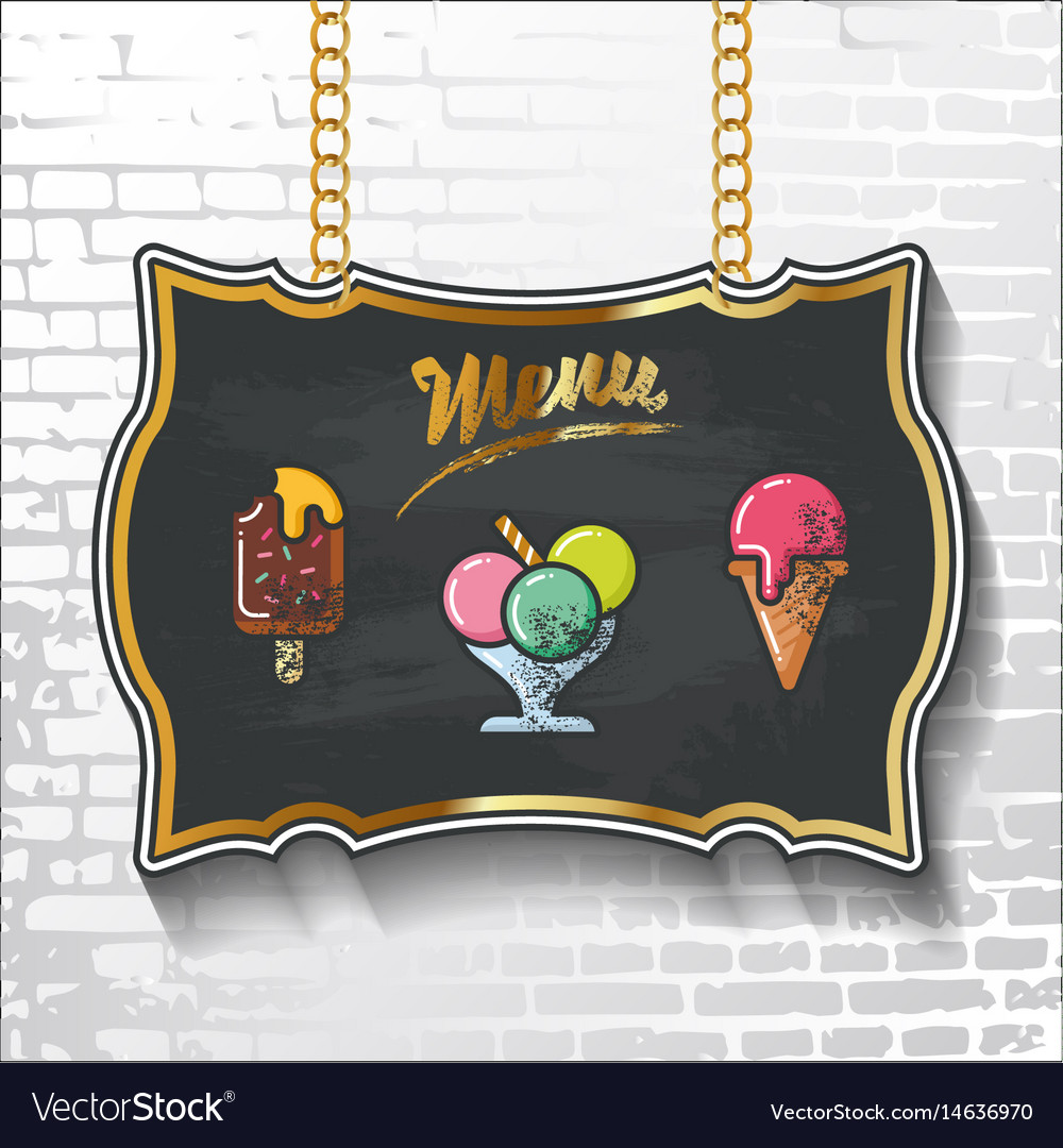 Set design elements chalkboard menu sample