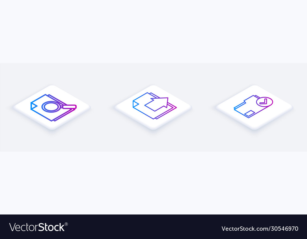 Set isometric line document with search next page