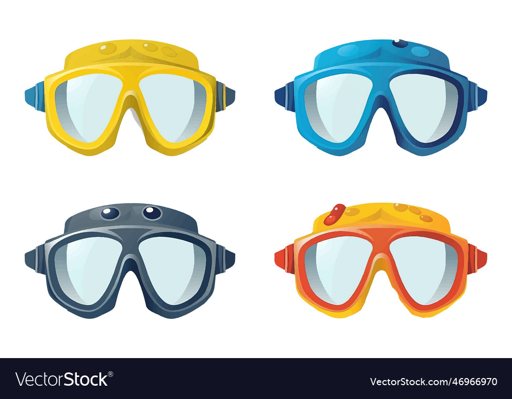 Set of dive swimming glasses Royalty Free Vector Image