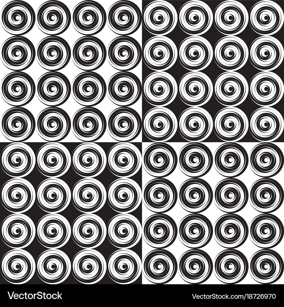 Set of four seamless monochrome pattern Royalty Free Vector