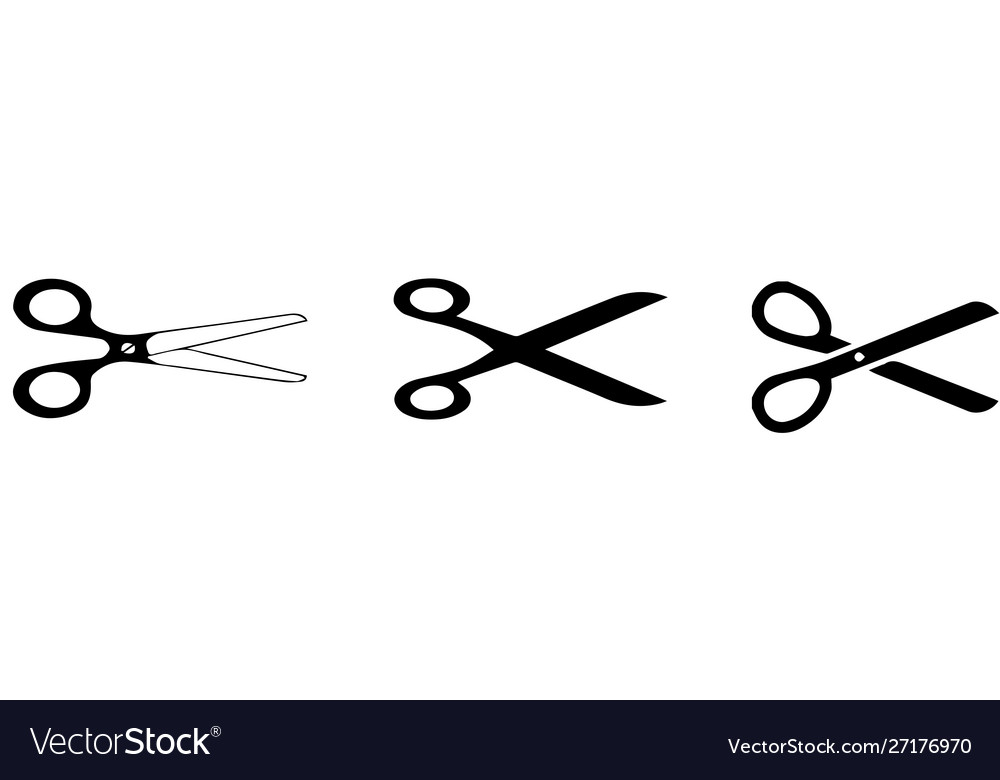 Set scissors icon on white background
