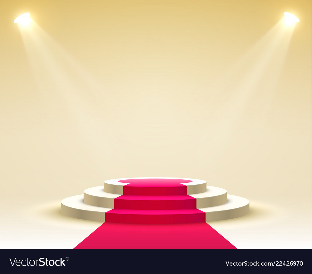 Stage podium with lighting