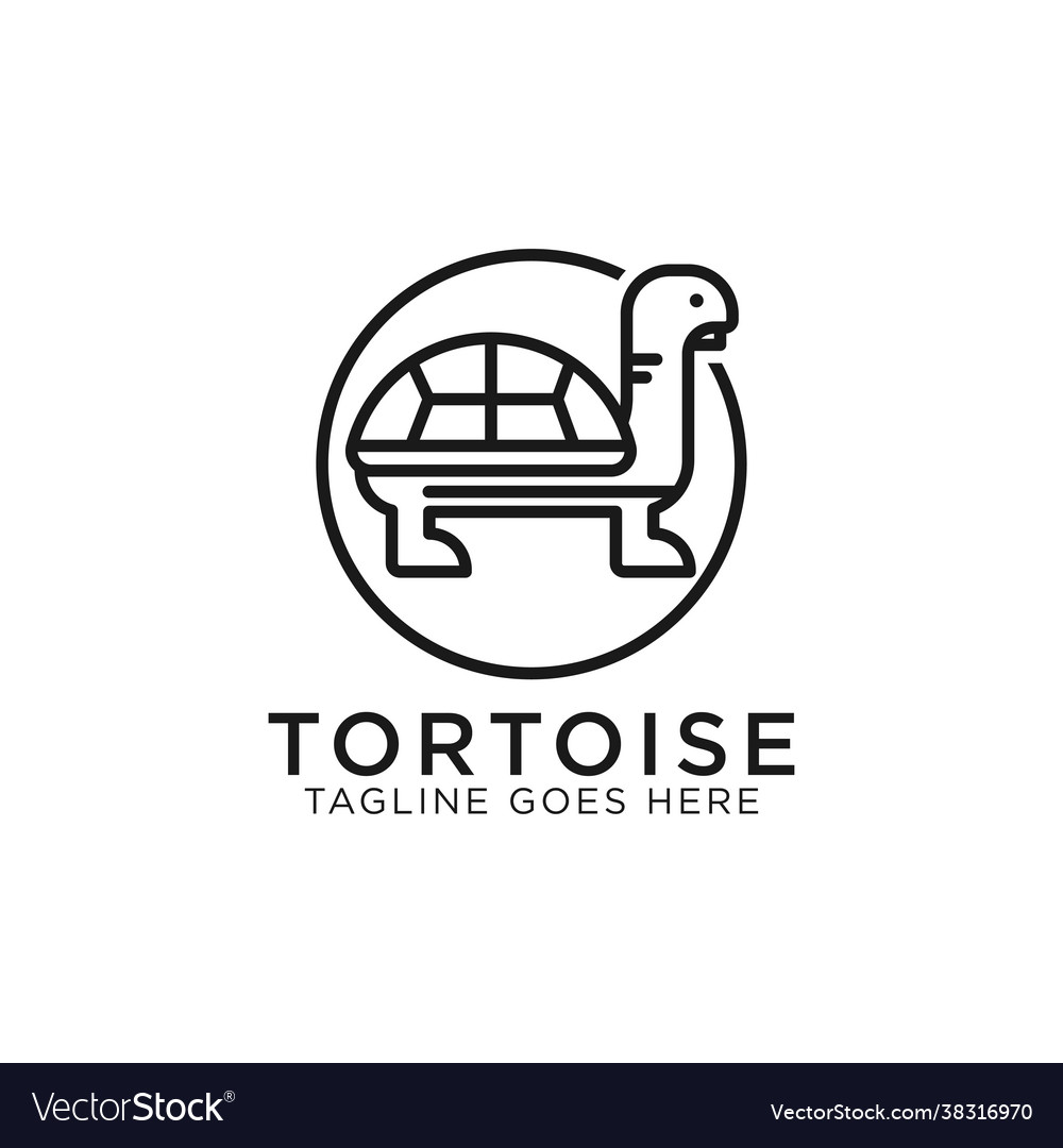 Tortoise line art logo design best for pet