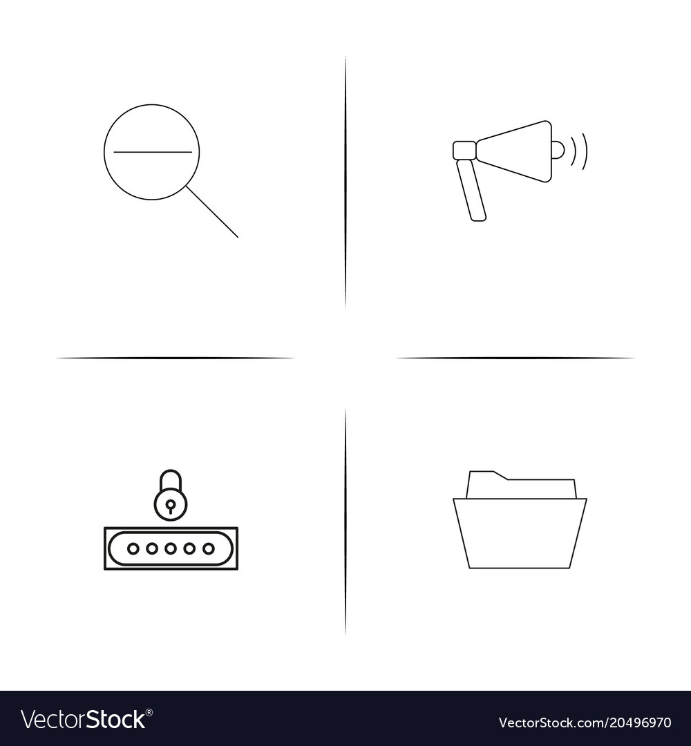 Web and text simple linear icons set outlined