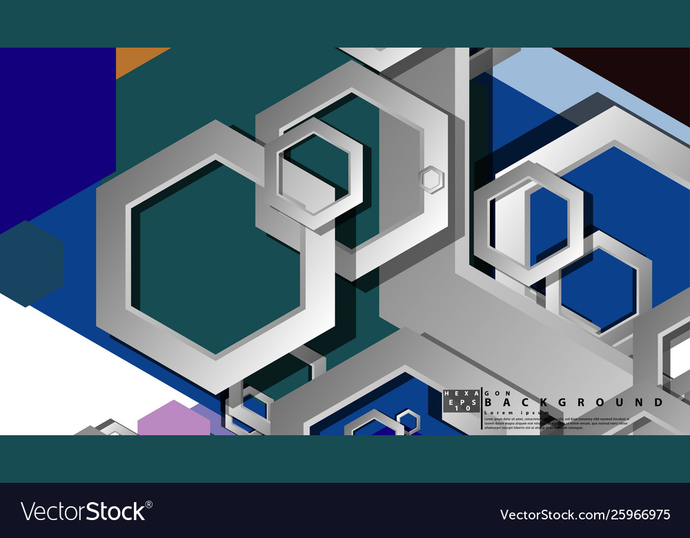 Abstract geometric background with hexagon cold