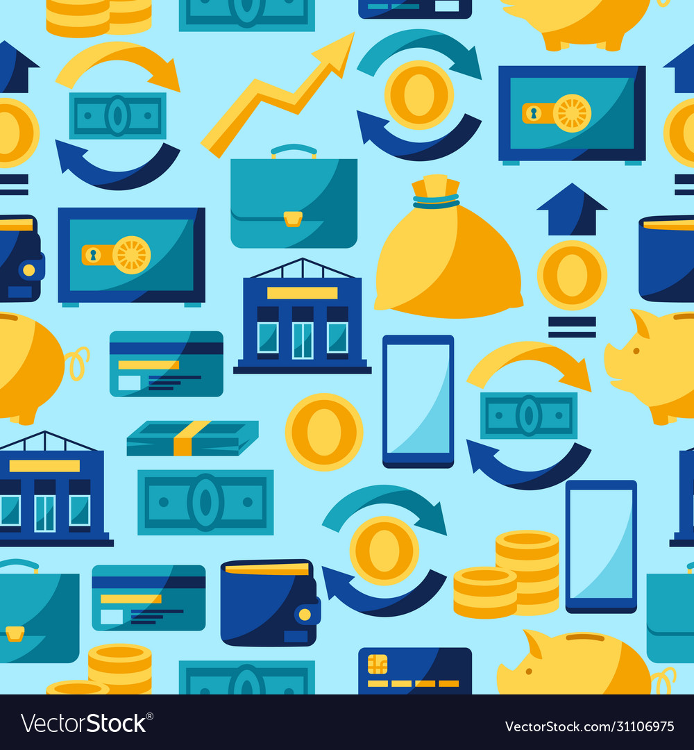 Banking seamless pattern with money icons